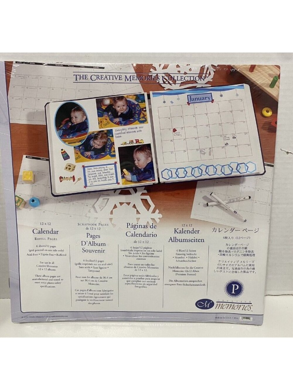 Creative Memories 12" x 12" Calendar White Refill Pages 6 Sheets/12 Pages NEW